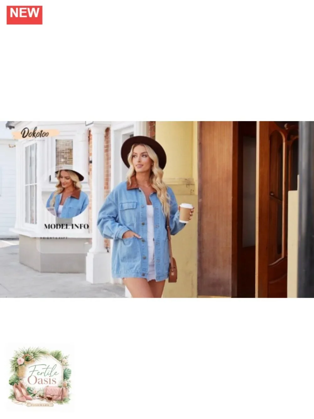 Oversized Denim Jacket Women Vintage Corduroy Collar Barn Jacket Long Sleeve